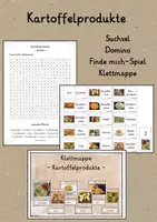 Vorschau - Arbeitsblätter - Kartoffelprodukte - Freiarbeit - Domino, Finde-mich-Spiel, Klettmappe, Suchsel - Deckblatt