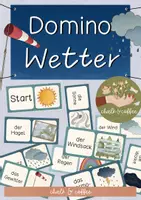 Vorschau - Stationenlernen - Domino Wetter - Legespiel zu den Wetterphänomene und Messgeräten - Deckblatt
