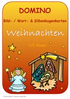 Vorschau - Spiele - Domino: Weihnachten Wort-/Bild- & Silbenbogenkarten - Deckblatt