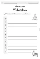 Vorschau - Arbeitsblätter - Weihnachten Akrostichon Gedicht - Seite 3