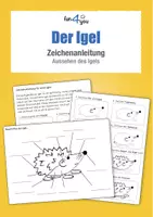 Vorschau - Arbeitsblätter - Igel - Aussehen des Igels und Zeichenanleitung - Deckblatt