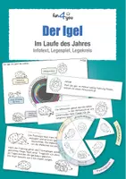 Vorschau - Stationenlernen - Der Igel im Laufe des Jahres - Legekreis, Legespiel, Infotext - Deckblatt