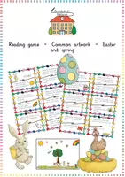 Vorschau - Aufgabenkarten - Reading game - Common artwork - Easter and spring - Deckblatt
