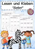 Vorschau - Arbeitsblätter - Lesen und Kleben Safari - Deckblatt