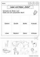 Vorschau - Arbeitsblätter - Lesen und Kleben Safari - Seite 3