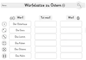 Vorschau - Arbeitsblätter - Ostern: Sätze würfeln - Seite 3