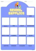 Vista previa - Hojas de trabajo - SCHOOL SUPPLIES WORKSHEETS - página 2