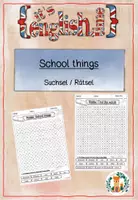 Vorschau - Spiele - ENGLISH School things riddle Rätsel Suchsel - Deckblatt