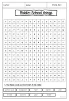 Vorschau - Spiele - ENGLISH School things riddle Rätsel Suchsel - Seite 3