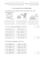 Vorschau - Test - Lernzielkontrolle Zahlenraum bis 10 (Addition und Subtraktion) - Seite 1