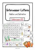 Vorschau - Stationenlernen - Unterwasser-Lotterie: Addition und Subtraktion im Zahlenraum 100 - Deckblatt