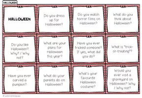 Vorschau - Stationenlernen - Halloween - Conversation Cards - Seite 1