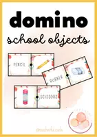 Vista previa - Unidades / Secuencias / Situaciones de Aprendizaje - Juego de DOMINO (imagen-palabra) - SCHOOL OBJECTS- 28 fichas - Portada