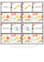 Vista previa - Unidades / Secuencias / Situaciones de Aprendizaje - Juego de DOMINO (imagen-palabra) - SCHOOL OBJECTS- 28 fichas - página 2