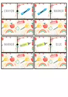 Vista previa - Unidades / Secuencias / Situaciones de Aprendizaje - Juego de DOMINO (imagen-palabra) - SCHOOL OBJECTS- 28 fichas - página 3
