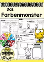 Vorschau - Arbeitsblätter - Das Farbenmonster Arbeitsblätter – Gefühle Grundschule (Klasse 1–2) | Emotionen erkennen & benennen - Deckblatt