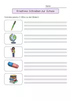 Vorschau - Arbeitsblätter - Schreiben zu Bildern Lineatur 2. & 3.Klasse FREEBIE - Seite 1