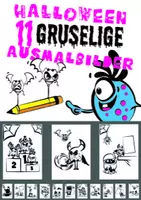 Vorschau - Mal- und Bastelvorlagen - 11 Ausmalbilder lustige Monster Halloween - Deckblatt