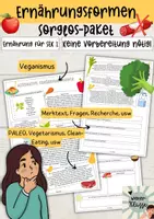 Vorschau - Arbeitsblätter - Alternative Ernährungsformen - Arbeitsblätter / Sorglospaket Gesunde Ernährung - Deckblatt