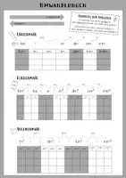 Vorschau - Arbeitsblätter - Umwandlungen Länge, Fläche, Volumen - Deckblatt