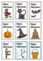 Vorschau - Mal- und Bastelvorlagen - Halloween - Gruselige Grußkarten / Grußkärtchen (deutsch / englisch) - Seite 1
