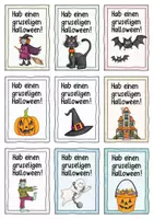 Vorschau - Mal- und Bastelvorlagen - Halloween - Gruselige Grußkarten / Grußkärtchen (deutsch / englisch) - Seite 2