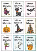 Vorschau - Mal- und Bastelvorlagen - Halloween - Gruselige Grußkarten / Grußkärtchen (deutsch / englisch) - Seite 3