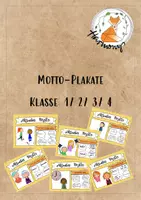 Vorschau - Bildkarten - Motto-Plakate: Klassenmotto, Schulmotto (Klasse 1, 2, 3, 4) - Deckblatt