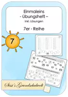 Vorschau - Arbeitsblätter - Einmaleins: Übungsheft 7er-Reihe Multiplikation inkl. Lösungen - Deckblatt