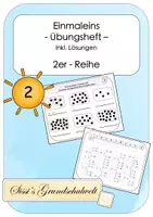 Vorschau - Arbeitsblätter - Einmaleins: Übungsheft 2er-Reihe Multiplikation inkl. Lösungen - Deckblatt