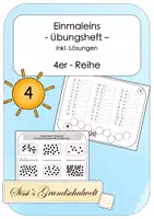 Vorschau - Arbeitsblätter - Einmaleins: Übungsheft 4er-Reihe Multiplikation inkl. Lösungen - Deckblatt
