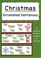 Vorschau - Arbeitsblätter - CHRISTMAS - 16 Scrambled Sentences (Sentence Structure) - Deckblatt