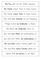 Vorschau - Arbeitsblätter - Satzstreifen Die vier Fälle des weiblichen Namenwortes/Nomens - Seite 2
