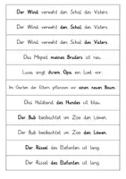 Vorschau - Arbeitsblätter - Satzstreifen Die vier Fälle des männlichen Namenwortes/Nomens - Seite 3