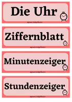 Vorschau - Merkblätter - Die Uhr - Legematerial - Mathe - Seite 1