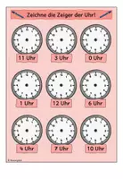 Vorschau - Stationenlernen - Uhr -Volle Stunden bis 12 (Folienkarten) - Seite 1