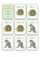 Vorschau - Spiele - Division mit Zehnerzahlen: Quartettspiel 2 - Deckblatt