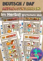 Vorschau - Arbeitsblätter - Deutsch: Herbst Klammerkarten - Deckblatt
