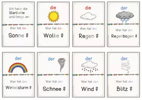 Vorschau - Spiele - Bildkarten DAZ Wortschatz Wetter Lesespiel - Seite 2