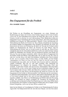 Vorschau - Text - Das Engagement für die Freiheit - Deckblatt