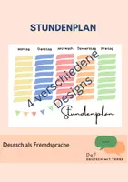 Vorschau - selbst erstellte Cliparts/Grafiken - Stundenplan - 4 verschiedene Designs - gratis - Deckblatt