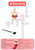 Vorschau - Arbeitsblätter - Kreuzworträtsel Nikolaus - leicht - Deckblatt