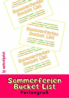 Vorschau - Anderer Materialtyp - Sommerferien Bucket List (Feriengruß) - Deckblatt