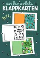 Vorschau - Mal- und Bastelvorlagen - Bunte Pop Art Karten - Basteln für Weihnachten 🎅🏼 - Deckblatt