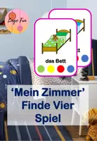 Vorschau - Spiele - Mein Zimmer Finde Vier Spiel für DaF - Deckblatt