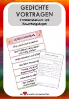 Vorschau - Arbeitsblätter - Material-Paket "Gedichte" - Seite 1