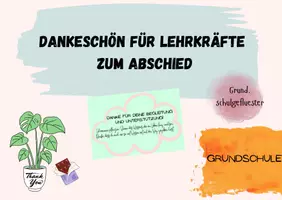 Vorschau - Anderer Materialtyp - Dankeschön für Lehrkräfte - Abschiedsgeschenk - Deckblatt