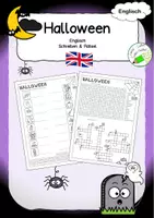 Vorschau - Arbeitsblätter - Halloween - Englisch - Schreiben und Rätsel - Deckblatt