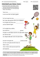 Vorschau - Arbeitsblätter - Arbeitsblatt "Tennis" + Onlineübung & MP3 + Mindmap + Infografik - Deckblatt