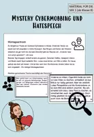Vorschau - Arbeitsblätter - Mystery zum Thema Cybermobbing und Hatespeech - Deckblatt